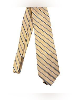 Tango VTG Elegant Old Money Preppy Yellow Stripe Silk Tie